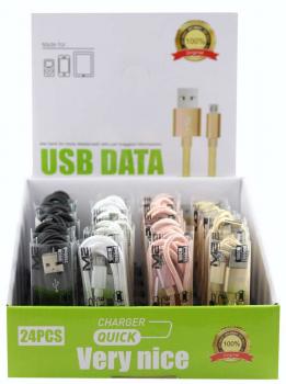 USB Micro Kabel für Sam. 1m HANF SEIL FAST&QUICK CHARGER 4/f 2400mA Charge&Sync